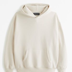 Abercrombie Essential Popover Hoodie in Cream